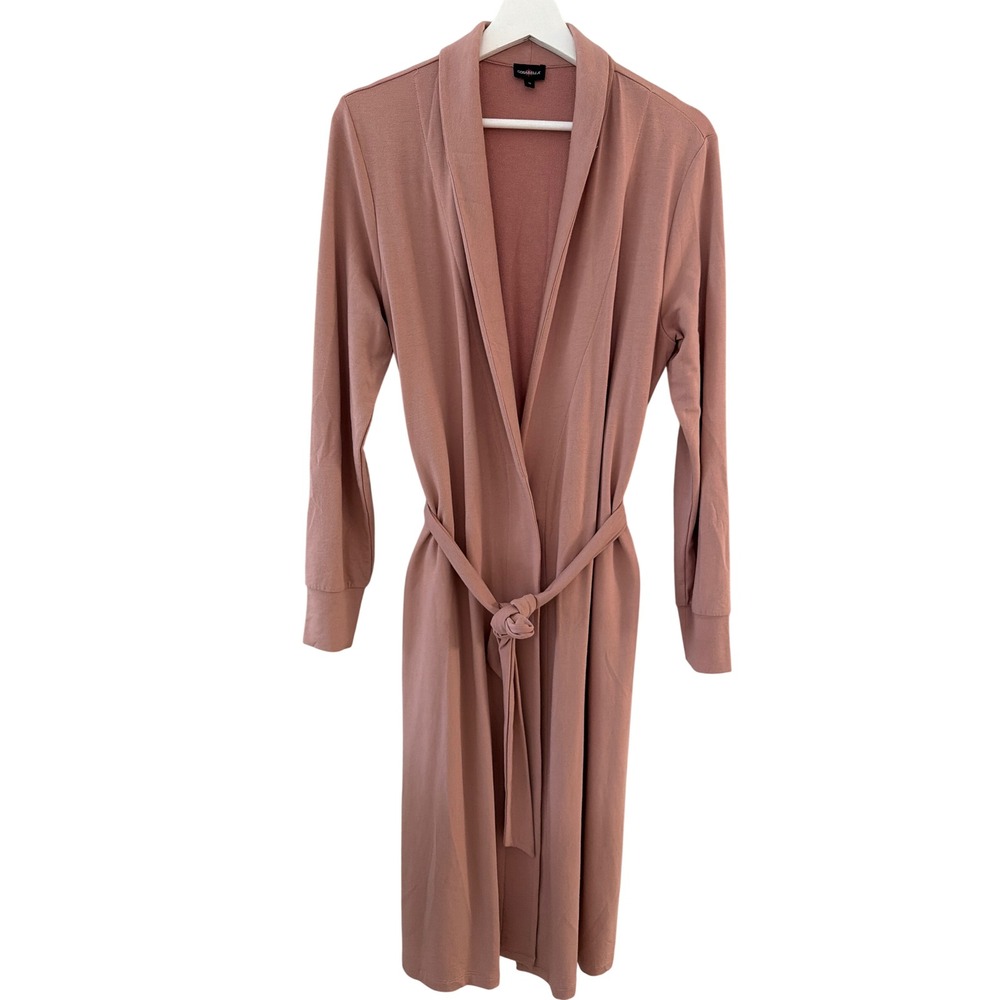 Cosabella Womens Pink Pima Cotton Modal Long Robe Shawl Collar Pockets Size M